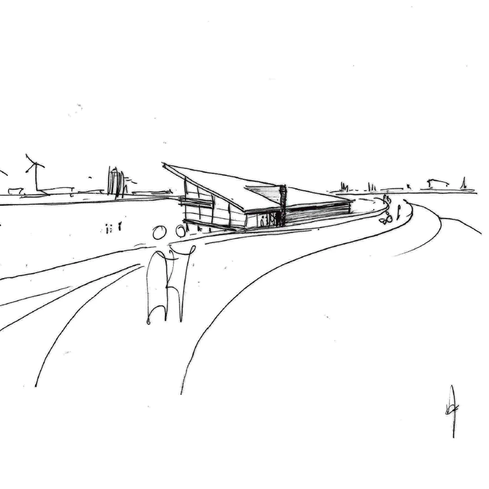 Paviljoen op het stadsstrand